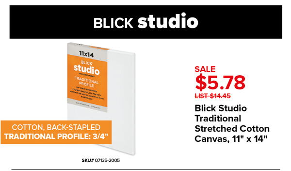 Blick Studio Traditional Stretched Cotton Canvas, 11" x 14" Sale $5.78