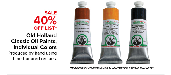 Old Holland Classic Oil Paints, Individual Colors, Sale 40% Off List*