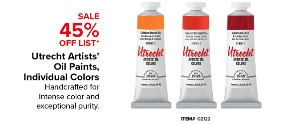 Utrecht Artists' Oil Paints, Individual Colors, Sale 45% Off List*