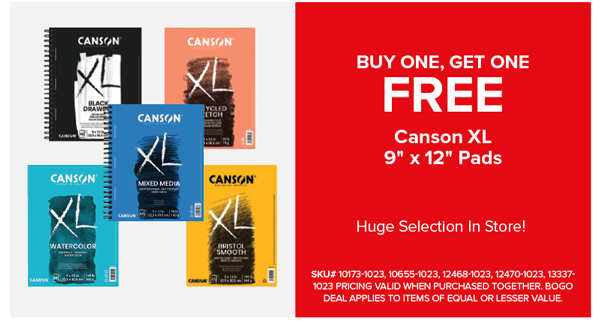 Canson XL 9" x 12" Pads Buy One, Get One FREE