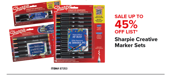Sharpie Creative Market Sets Sale Up to 45% Off List*