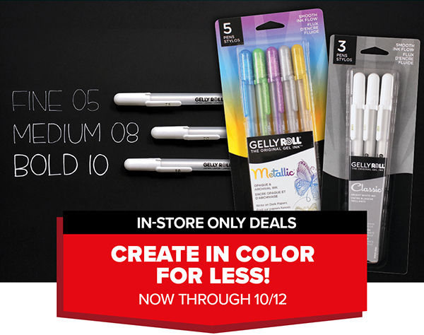 In-Store Only Deals - Create In Color For Less! Now Through October 12