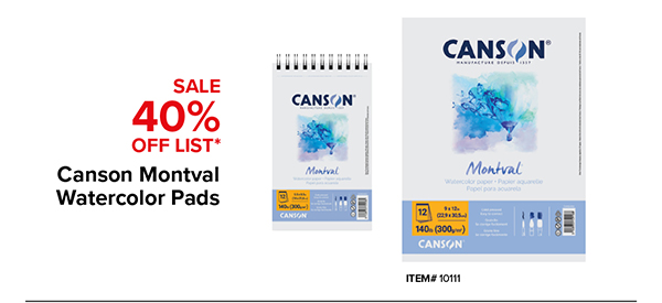 40% Off Canson Montval Watercolor Pads
