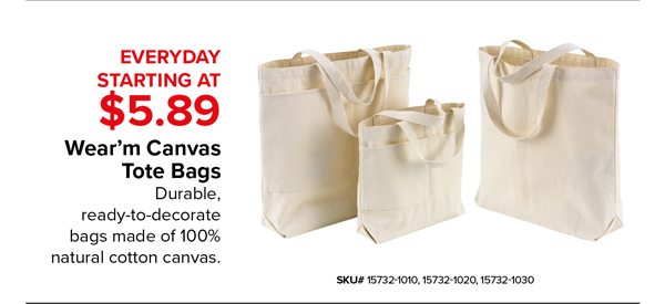 Wear'm Canvas Tote Bags, Starting at $5.89