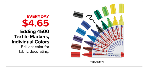 Edding 4500 Textile Markers, Individual, $4.65