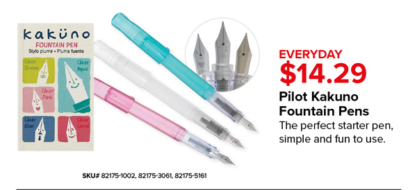 Pilot Kakuno Fountain Pens, $14.29