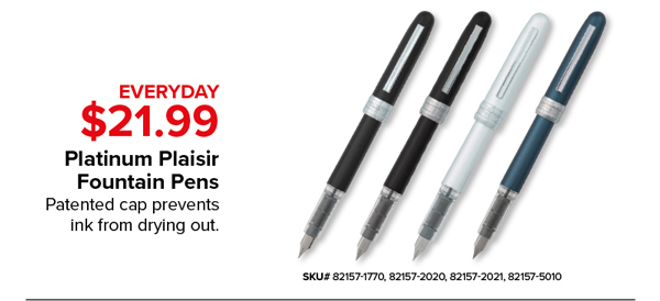 Platinum Plaisir Fountain Pens, $21.99