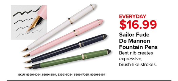 Sailor Fude De Mannen Fountain Pens, $16.99