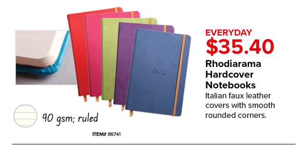 Rhodiarama Hardcover Notebooks, $35.40