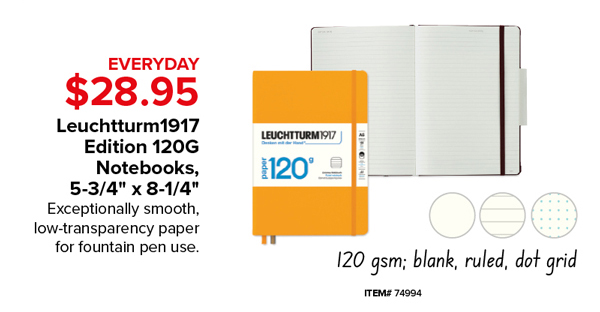 Leuchtturm1917 Edition 120G Notebooks, 5-3/4" x 8-3/4", $28.95