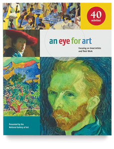 Introduce children to more than 50 great artists and their work with An Eye for Art, a lively family-oriented art resource. This treasure trove from the National Gallery of Art features work by Raphael, Rembrandt, Georgia O?Keeffe, Henri Matisse, Chuck Close, Jacob Lawrence, and Pablo Picasso. - Test
